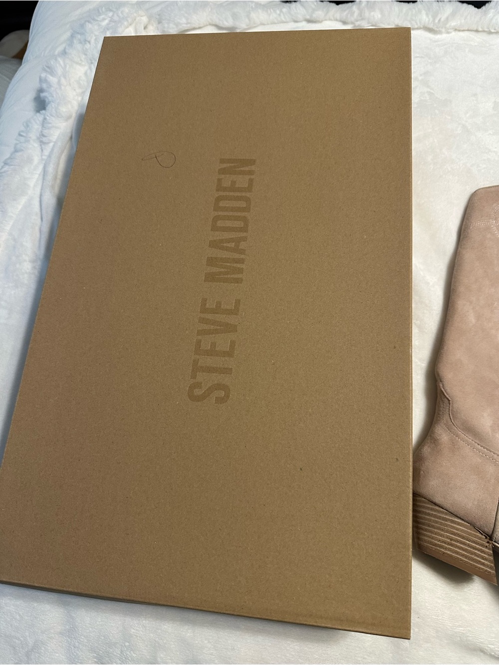 Steve Madden Blush Pink Suede Western Knee Boots - Picture 7 of 8